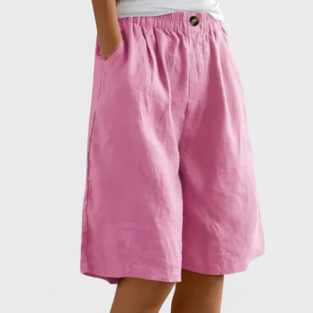 Effortless Linen Shorts for Women with High Waist Style