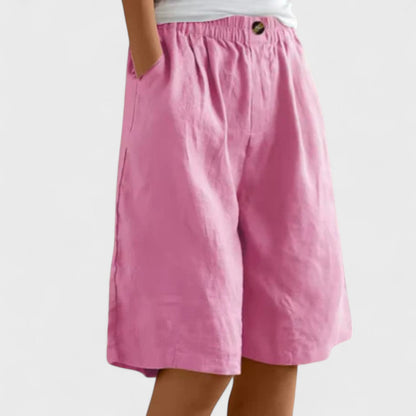 Effortless Linen Shorts for Women with High Waist Style