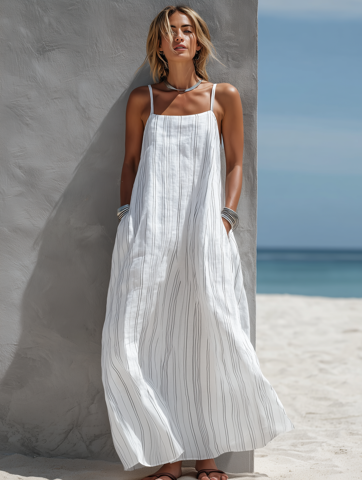 Effortless White Dresses for Women with Spaghetti Strap Style