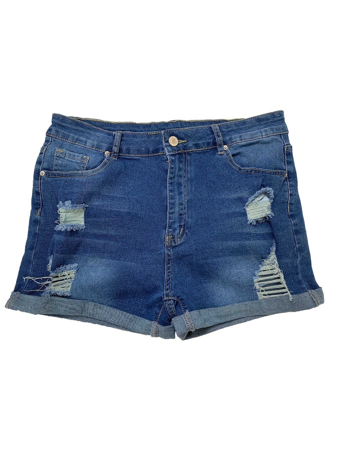 Stylish Ripped Denim Shorts for Women with High Waist Style