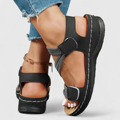Comfortable Orthopedic Sandals for Women with Elastic Strap Platform Style