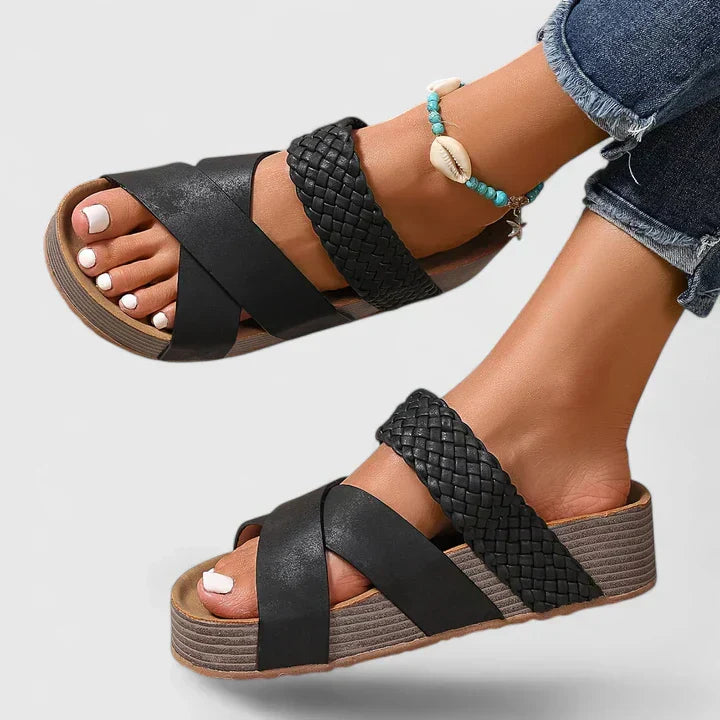Comfortable Orthopedic Sandals for Women with Crossover Strap Style