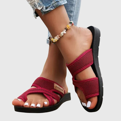 Comfortable Sandals for Women with Mesh Strap Platform Slip On Style