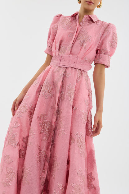 Elegant Pink Maxi Dress for Women with Formal Wedding Guest Style