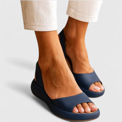Comfortable Sandals for Women with Cushioned Platform Open Toe Slip On Style