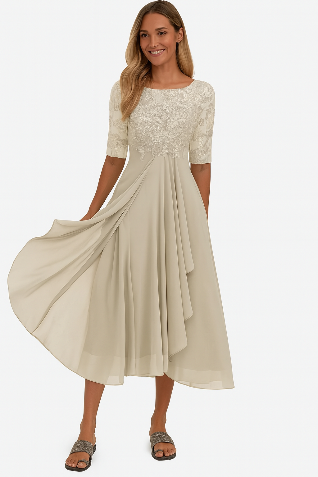 Effortless A Line Midi Dress for Women