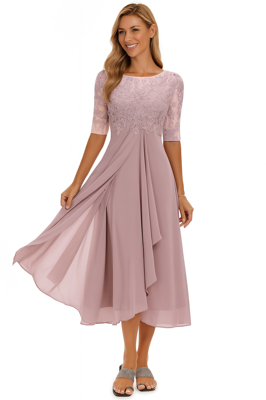 Effortless A Line Midi Dress for Women