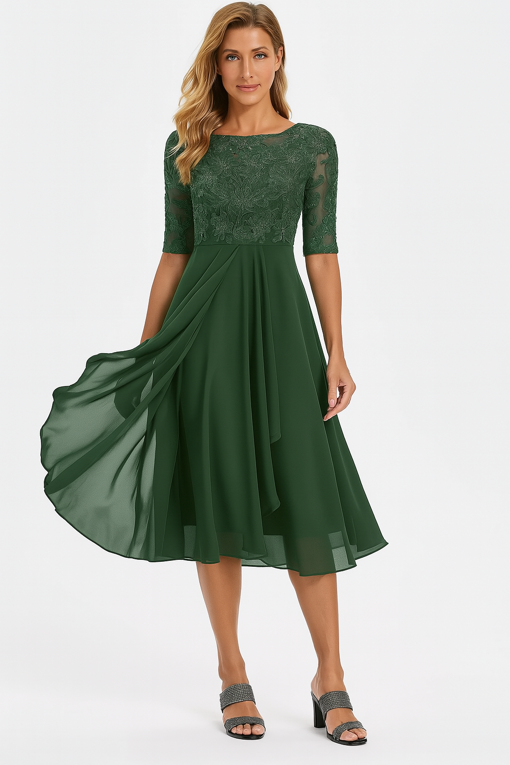 Effortless A Line Midi Dress for Women