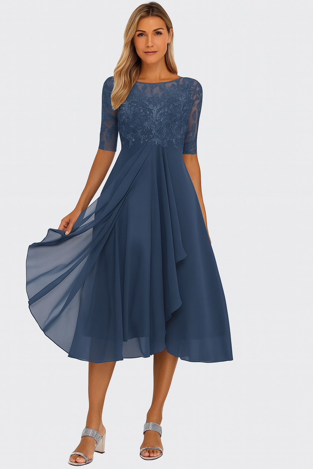 Effortless A Line Midi Dress for Women