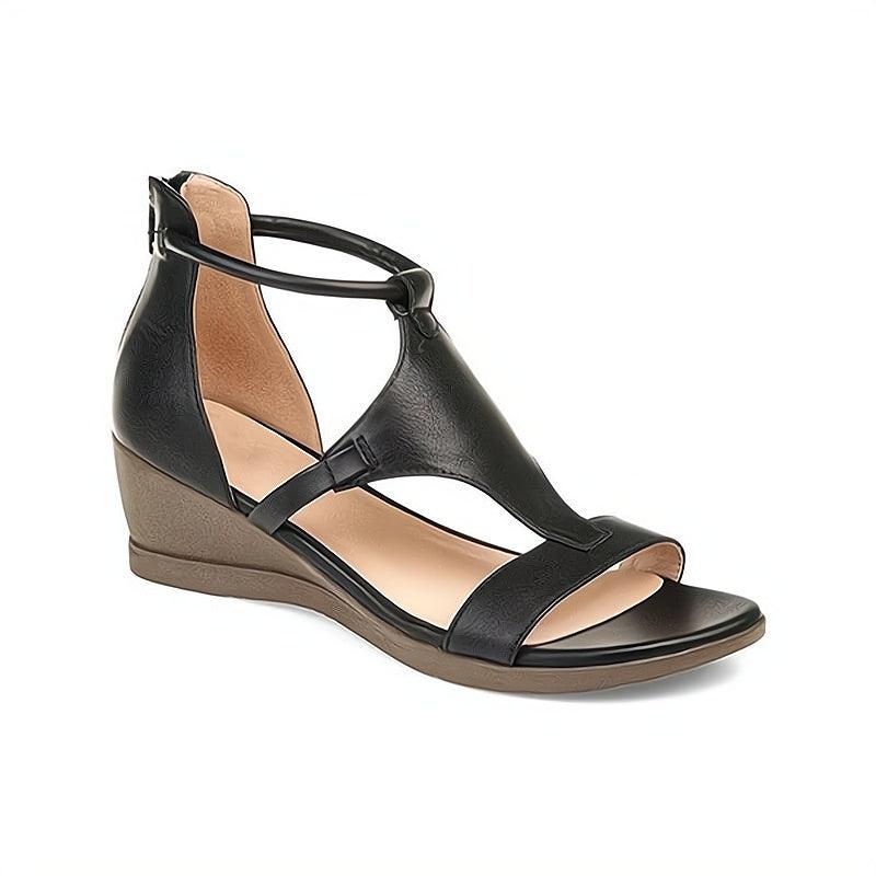 Comfortable Leather Sandals for Women with Wedge Heel Style