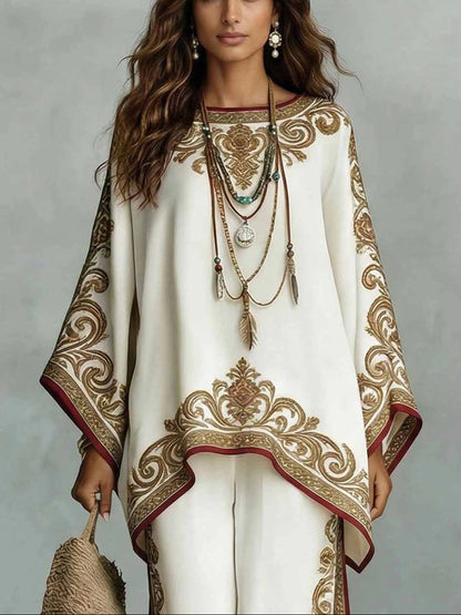 White Embroidered Kaftan Maxi Dress