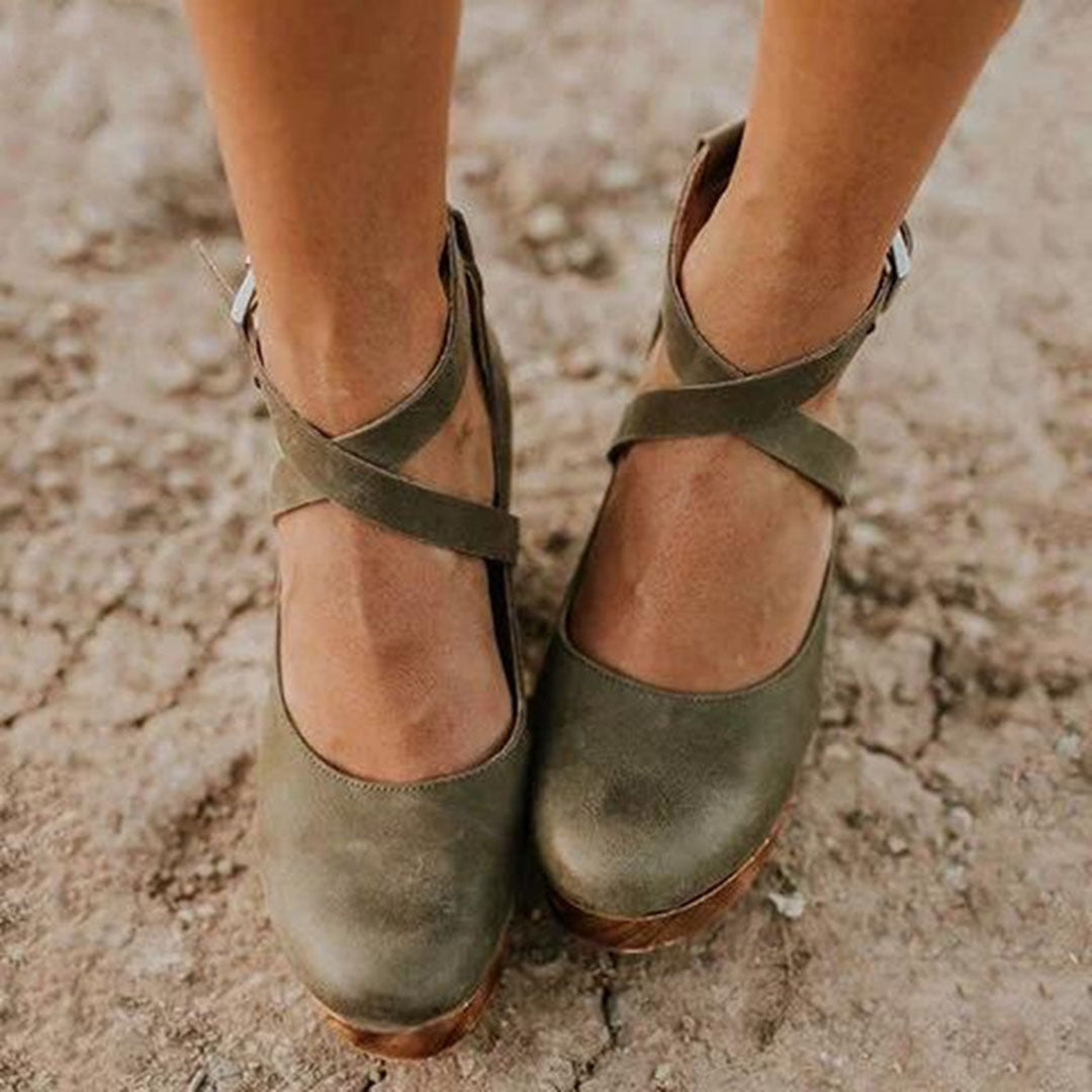 Elegant Closed Toe Wedge Heels for Women