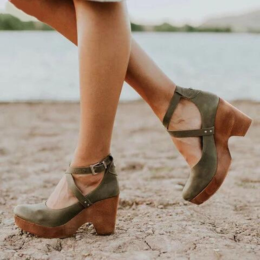 Elegant Closed Toe Wedge Heels for Women