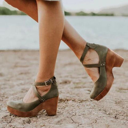 Elegant Closed Toe Wedge Heels for Women