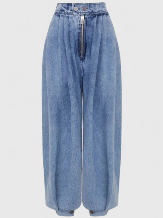 Effortless Relaxed Blue Jeans for Women with High Waist Style