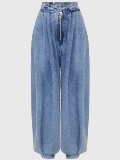 Effortless Relaxed Blue Jeans for Women with High Waist Style