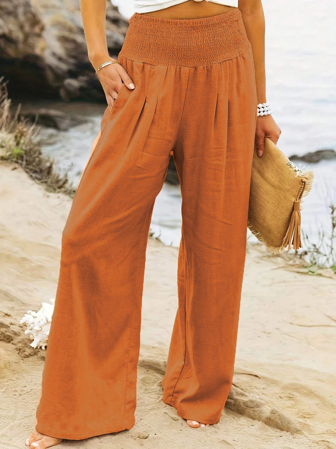 Effortless Wide Leg Linen Pants for Women
