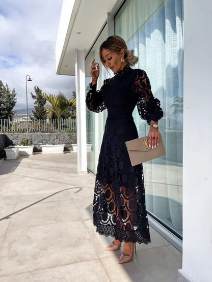 Elegant Long Sleeve Evening Dress for Women with Wedding Guest Dress Style