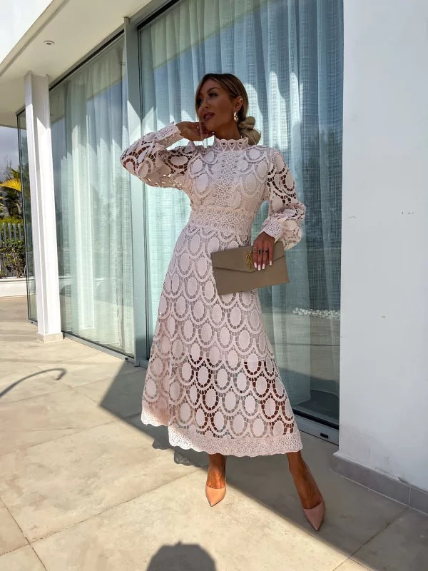 Elegant Long Sleeve Evening Dress for Women with Wedding Guest Dress Style