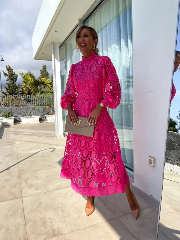 Elegant Long Sleeve Evening Dress for Women with Wedding Guest Dress Style