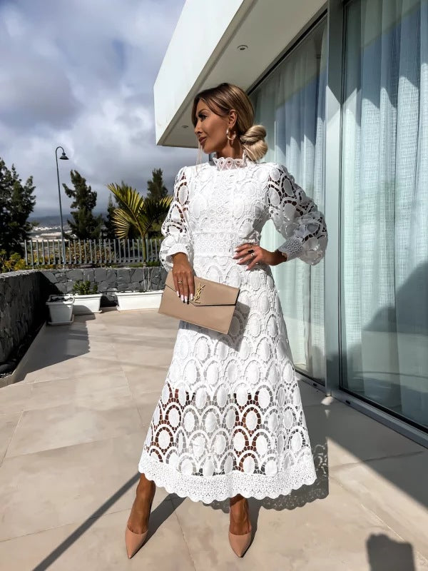 Elegant Long Sleeve Evening Dress for Women with Wedding Guest Dress Style