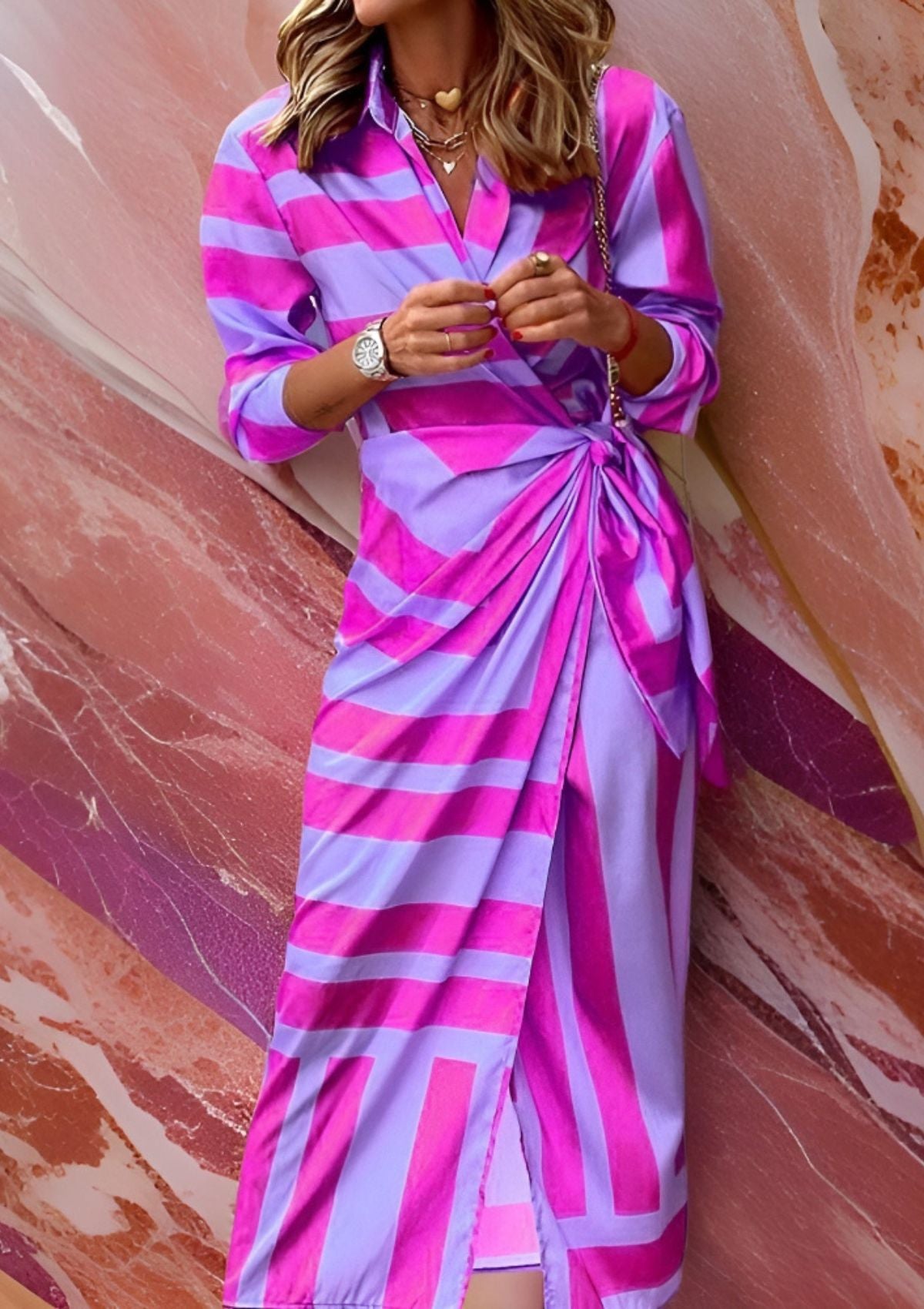 Stylish Purple Shirt Dress for Women