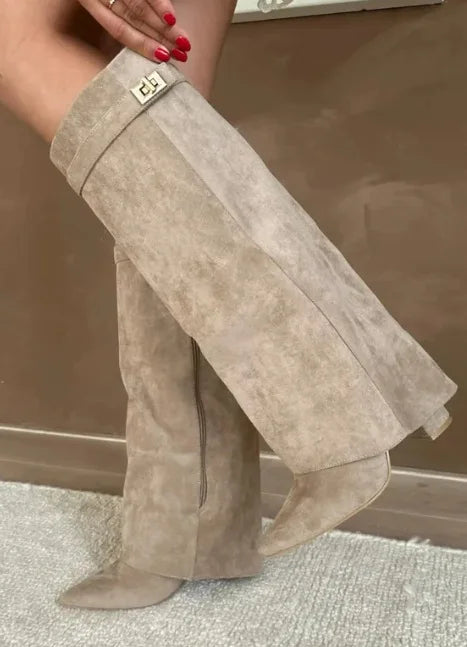 Elegant Thigh High Boots for Women with Buckle Style
