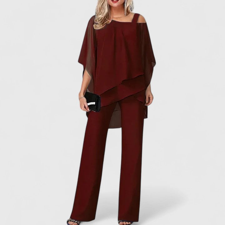 Layered Two Piece Pants Set