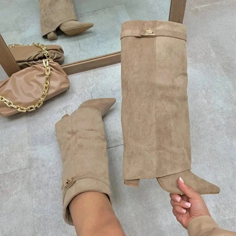 Elegant Thigh High Boots for Women with Buckle Style