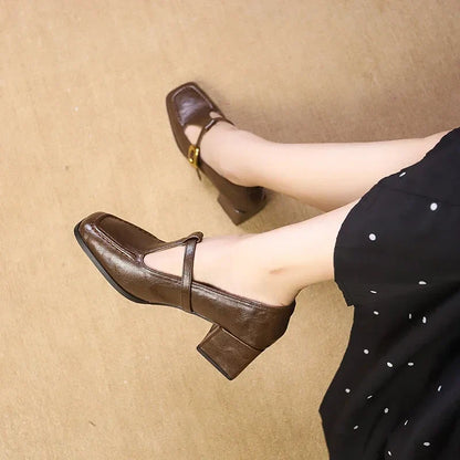 Elegant Mary Jane Shoes for Women with Buckle Strap Style