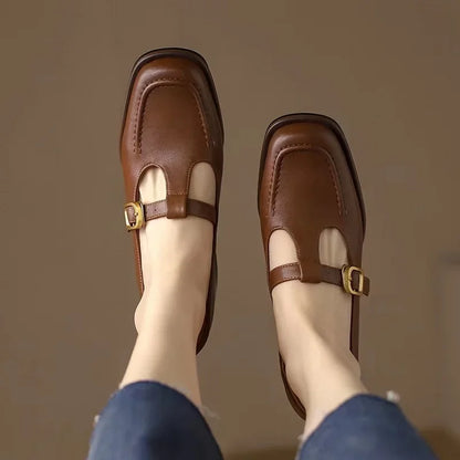 Elegant T-Strap Mary Jane Shoes for Women with Block Heel Style