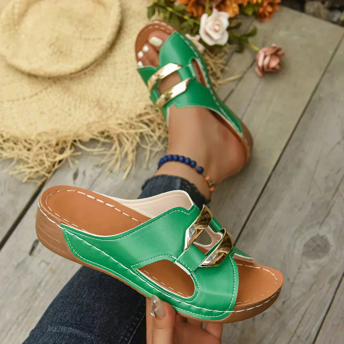 Comfortable Orthopedic Sandals for Women with Cutout Wedge Style