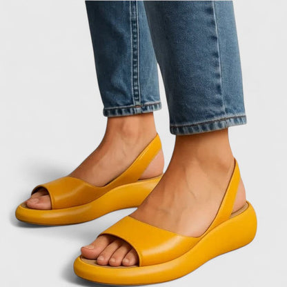 Comfortable Sandals for Women with Cushioned Platform Open Toe Slip On Style