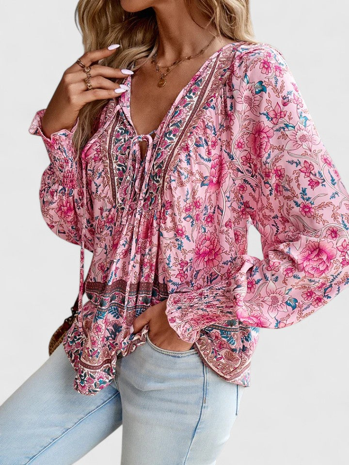 Effortless Floral Blouses for Women with Long Sleeve Style