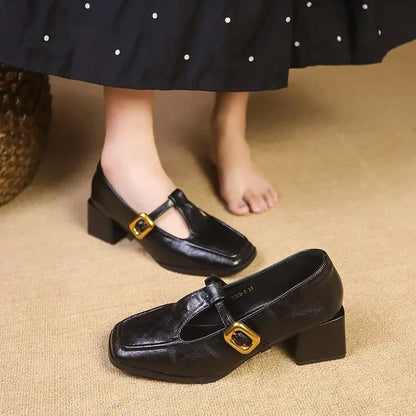 Elegant Mary Jane Shoes for Women with Buckle Strap Style
