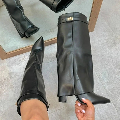 Elegant Thigh High Boots for Women with Buckle Style