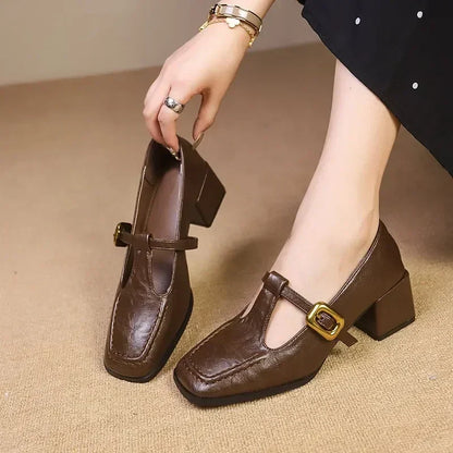Elegant Mary Jane Shoes for Women with Buckle Strap Style