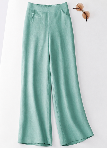 Effortless Linen Wide Leg Pants for Women with High Waist Style