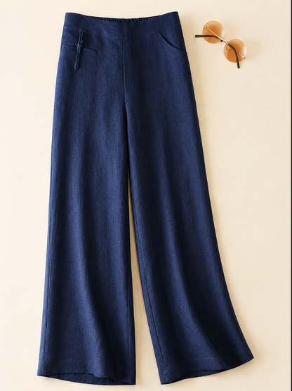 Effortless Linen Wide Leg Pants for Women with High Waist Style