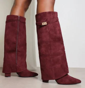 Elegant Thigh High Boots for Women with Buckle Style