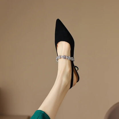 Elegant Wedding Shoes for Women with Rhinestone Strap Style