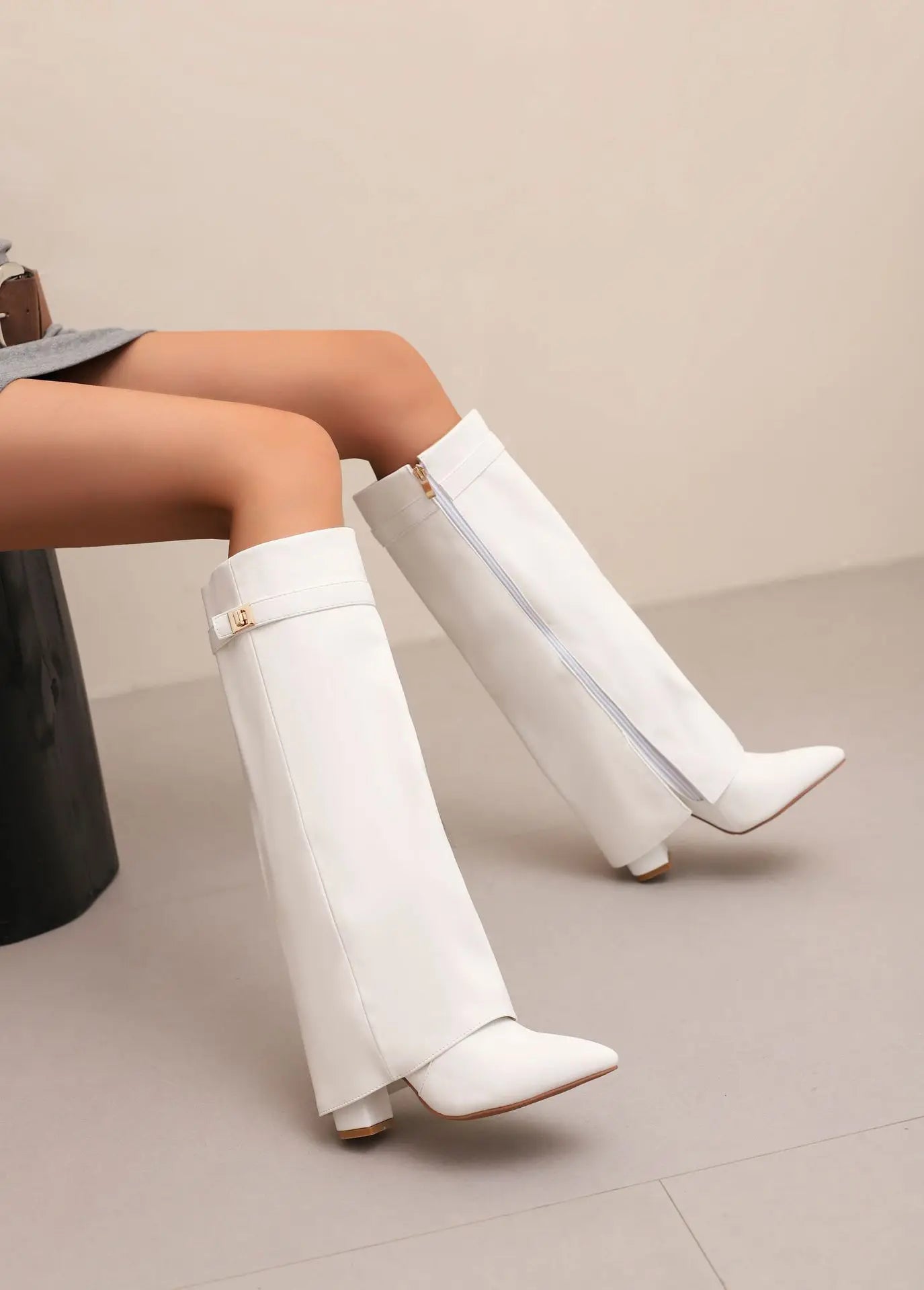 Elegant Thigh High Boots for Women with Buckle Style
