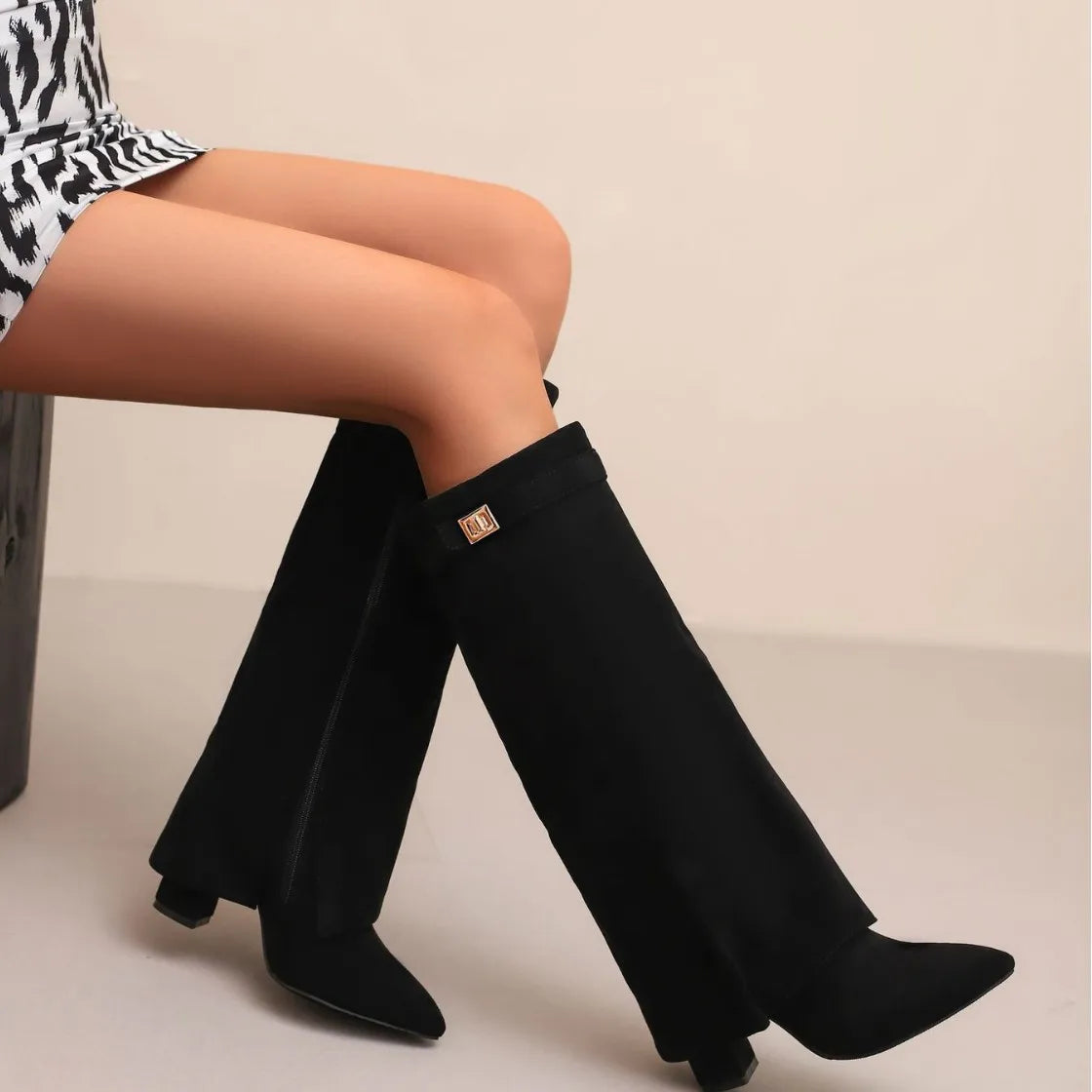 Elegant Thigh High Boots for Women with Buckle Style