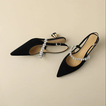 Elegant Wedding Shoes for Women with Rhinestone Strap Style
