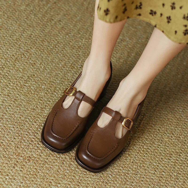 Elegant T-Strap Mary Jane Shoes for Women with Block Heel Style