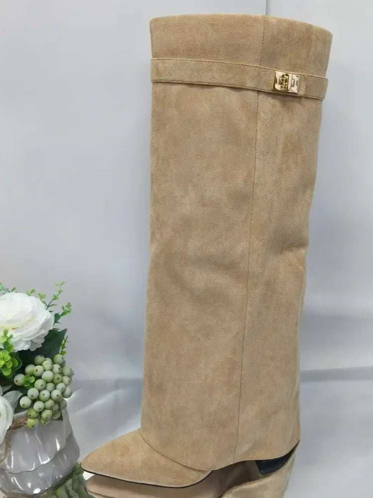 Elegant Thigh High Boots for Women with Buckle Style