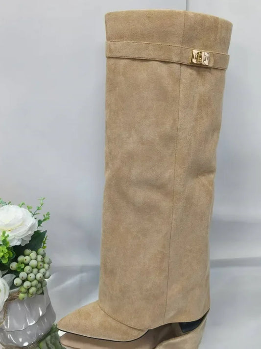 Elegant Thigh High Boots for Women with Buckle Style