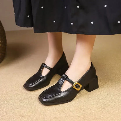 Elegant Mary Jane Shoes for Women with Buckle Strap Style