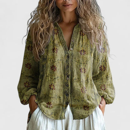 Effortless Floral Blouses for Women with Zip Front Style