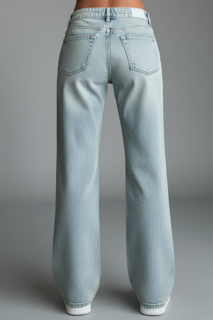 Stylish Relaxed Light Blue Jeans for Women with High Waist Style